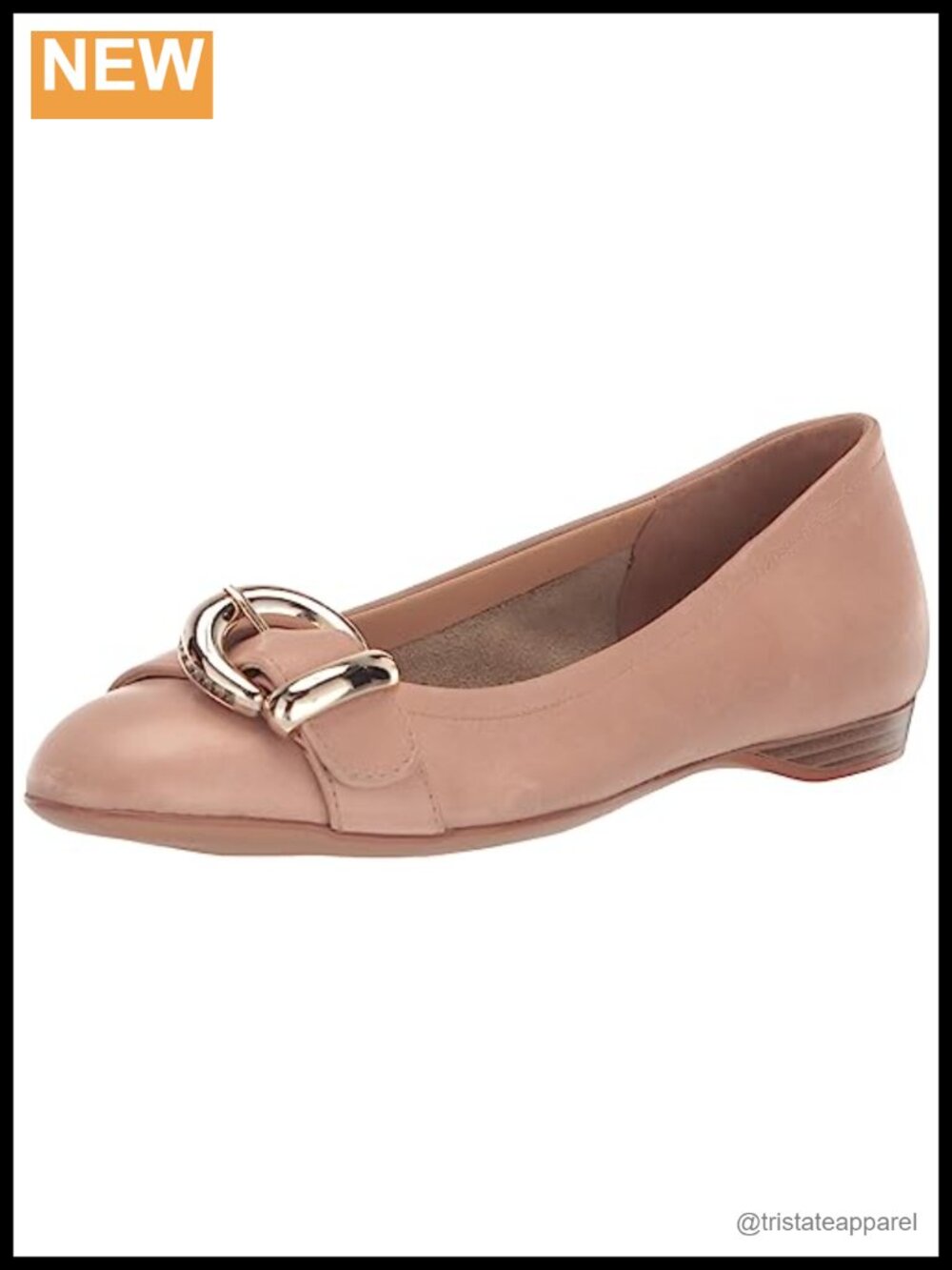 Naturalizer Polly Flats Leather Round Toe Slip-On Comfort Dress Shoes